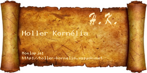 Holler Kornélia névjegykártya